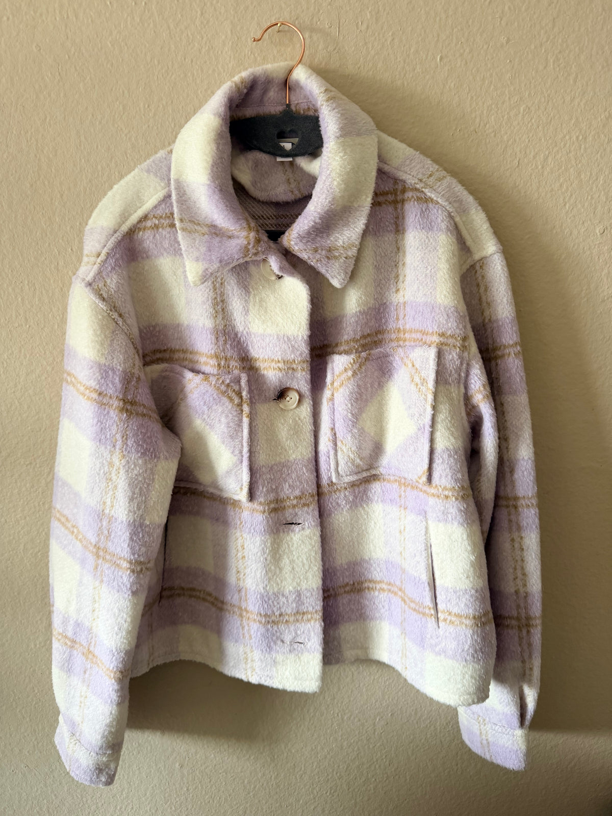 Lavender Plaid Cropped Jacket