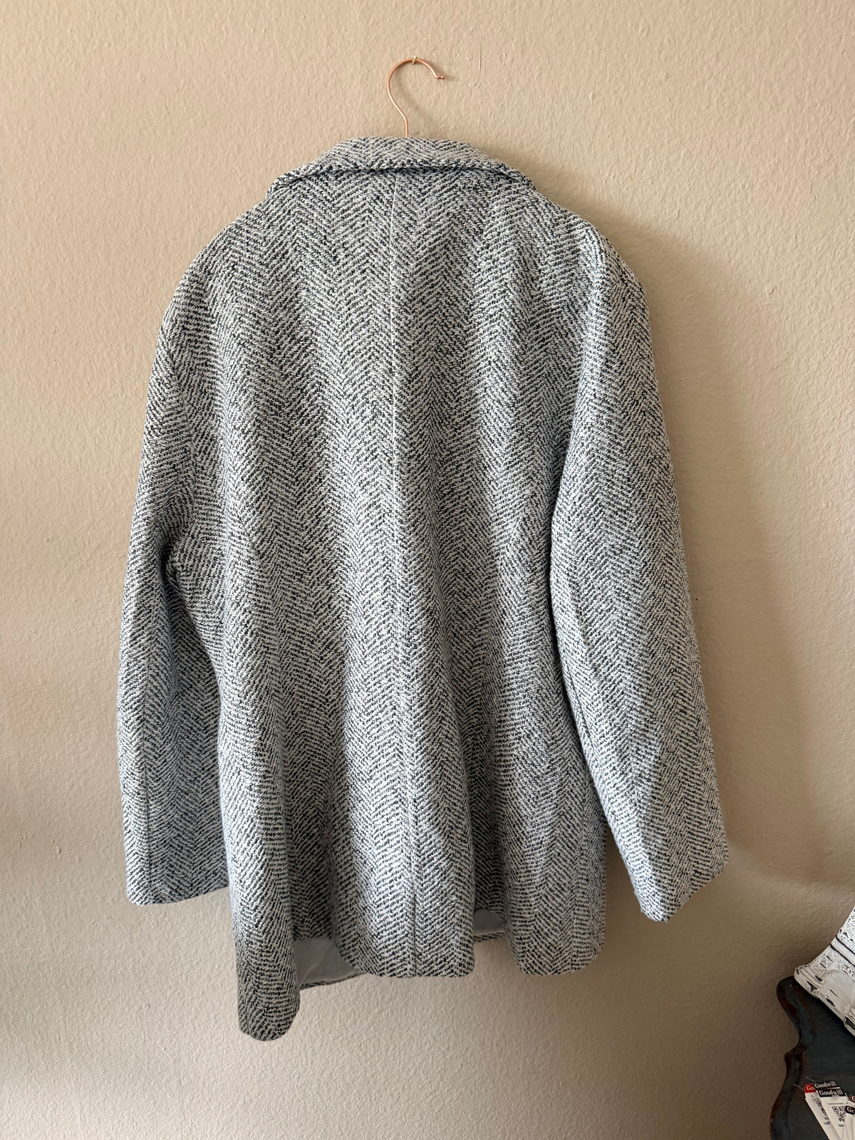 Oversized Herringbone Blazer Coat