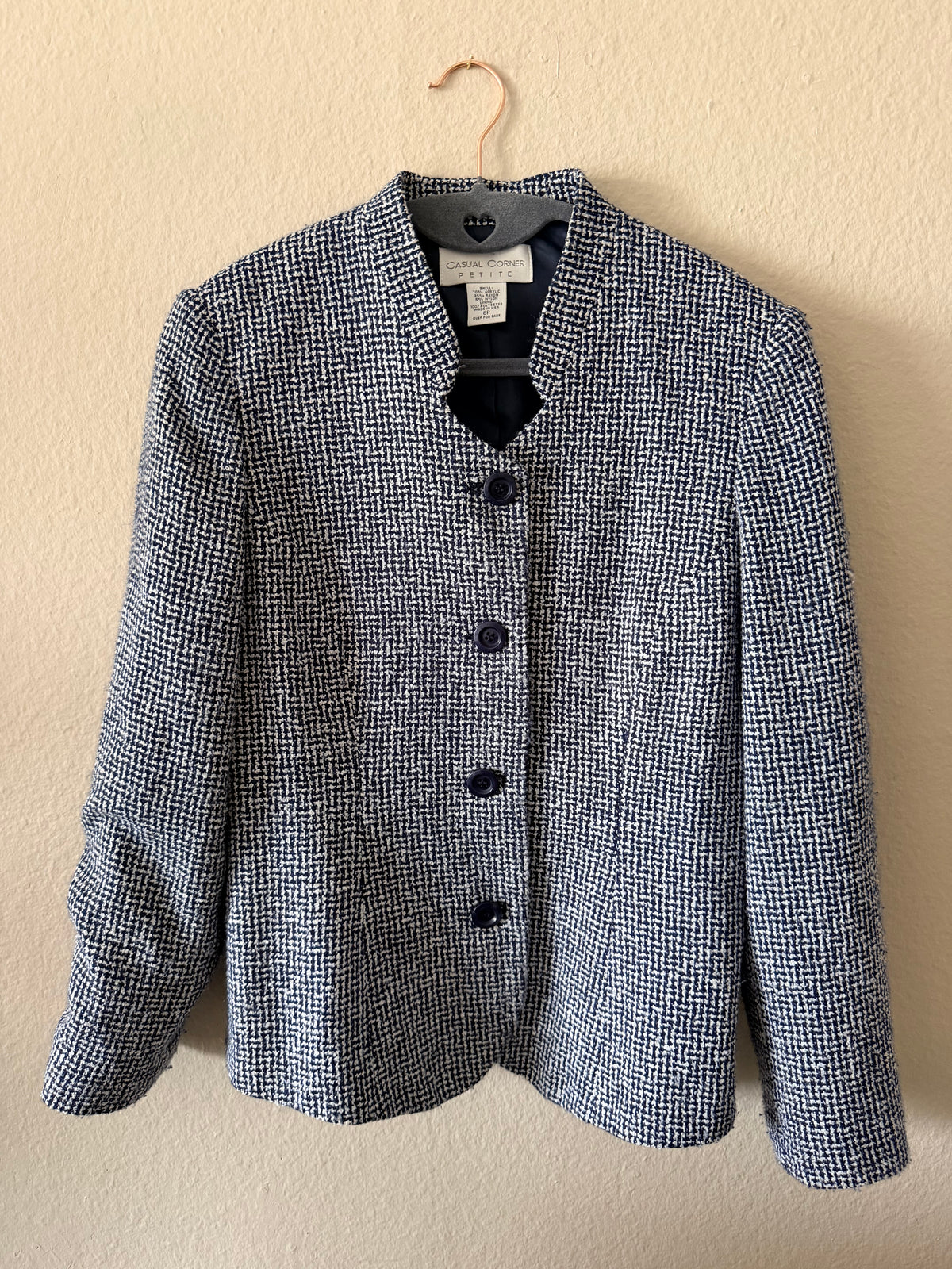 Vintage Navy + Cream Textured Jacket