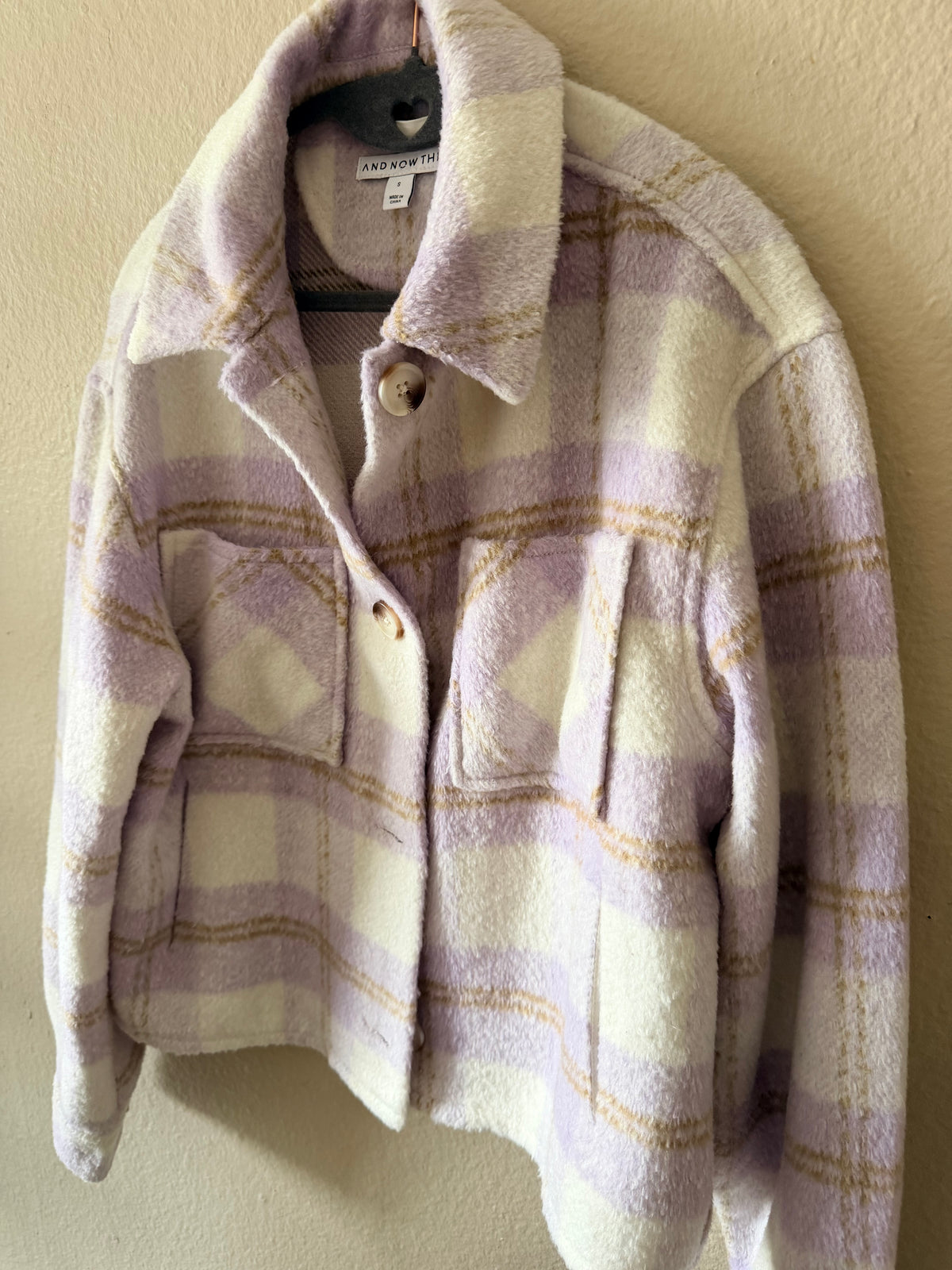 Lavender Plaid Cropped Jacket