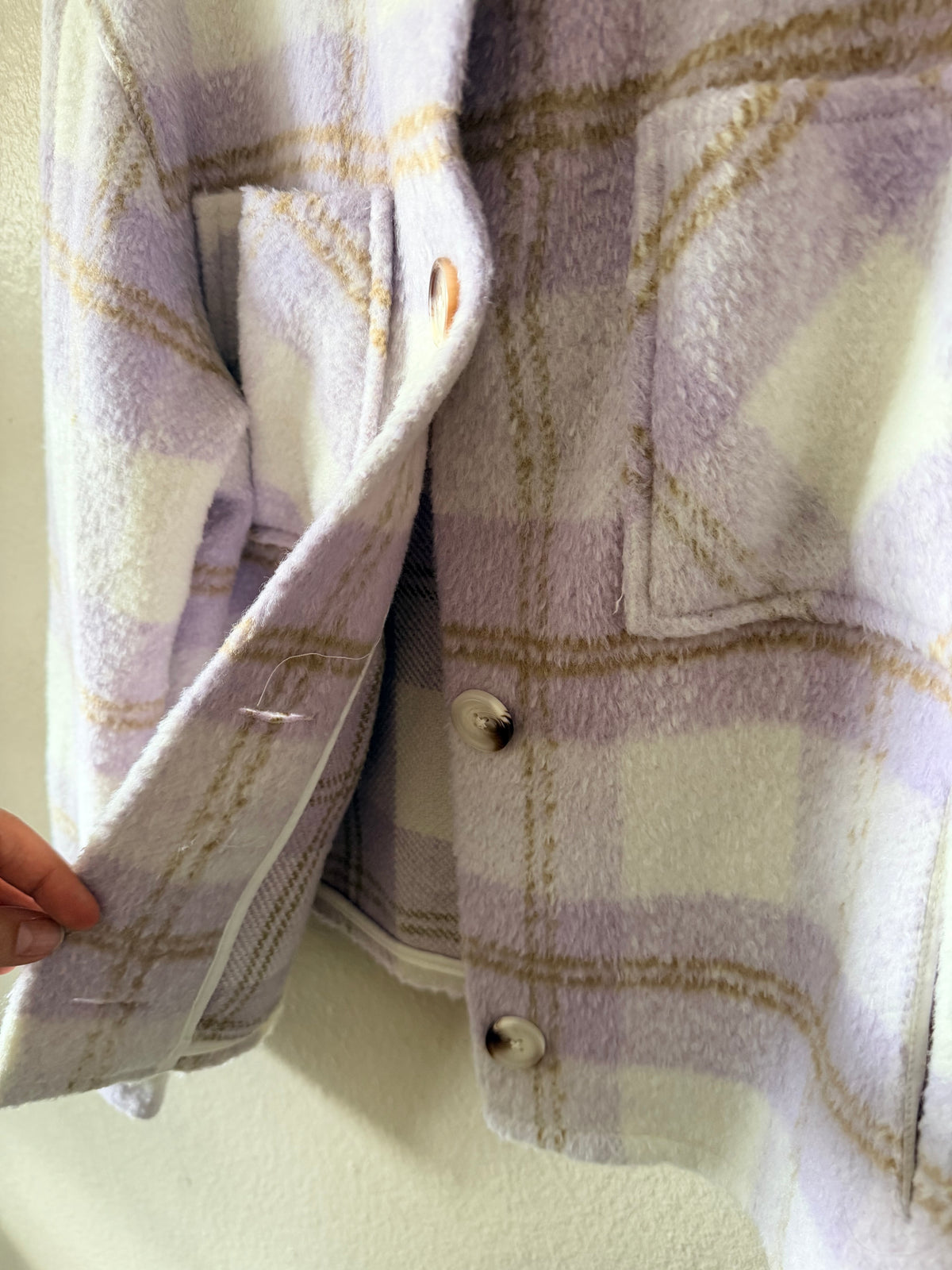 Lavender Plaid Cropped Jacket