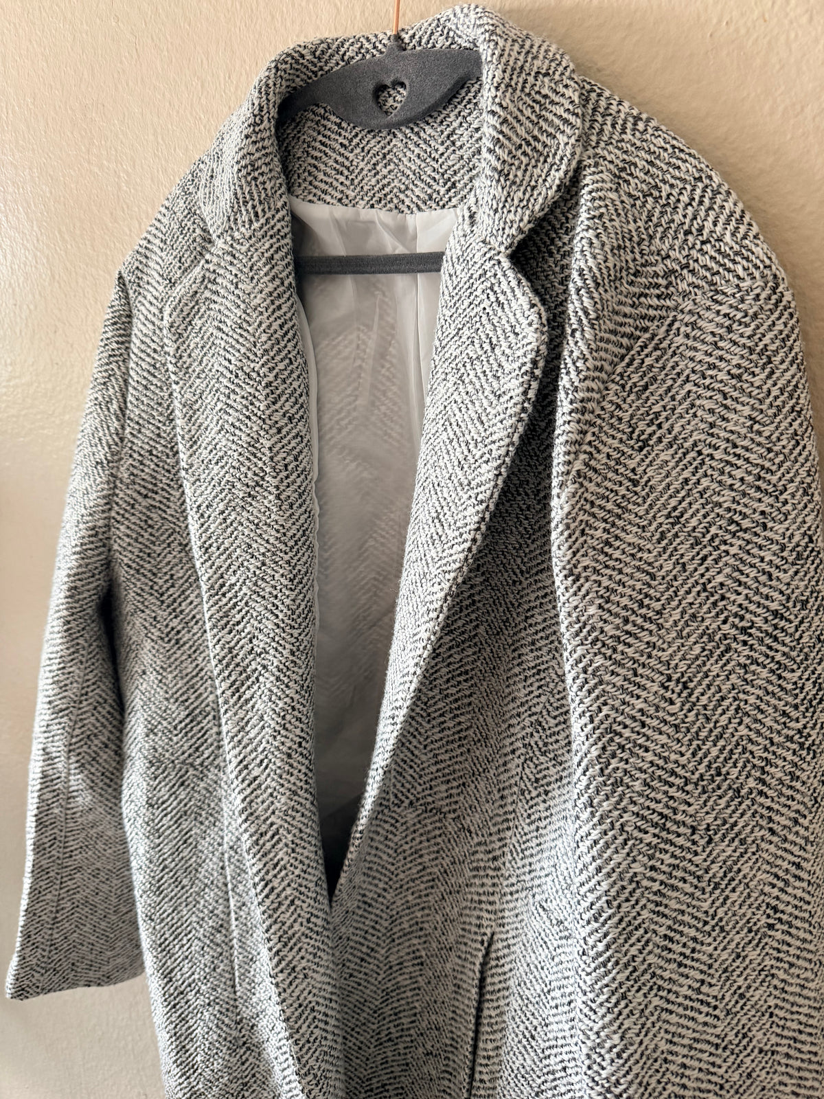 Oversized Herringbone Blazer Coat