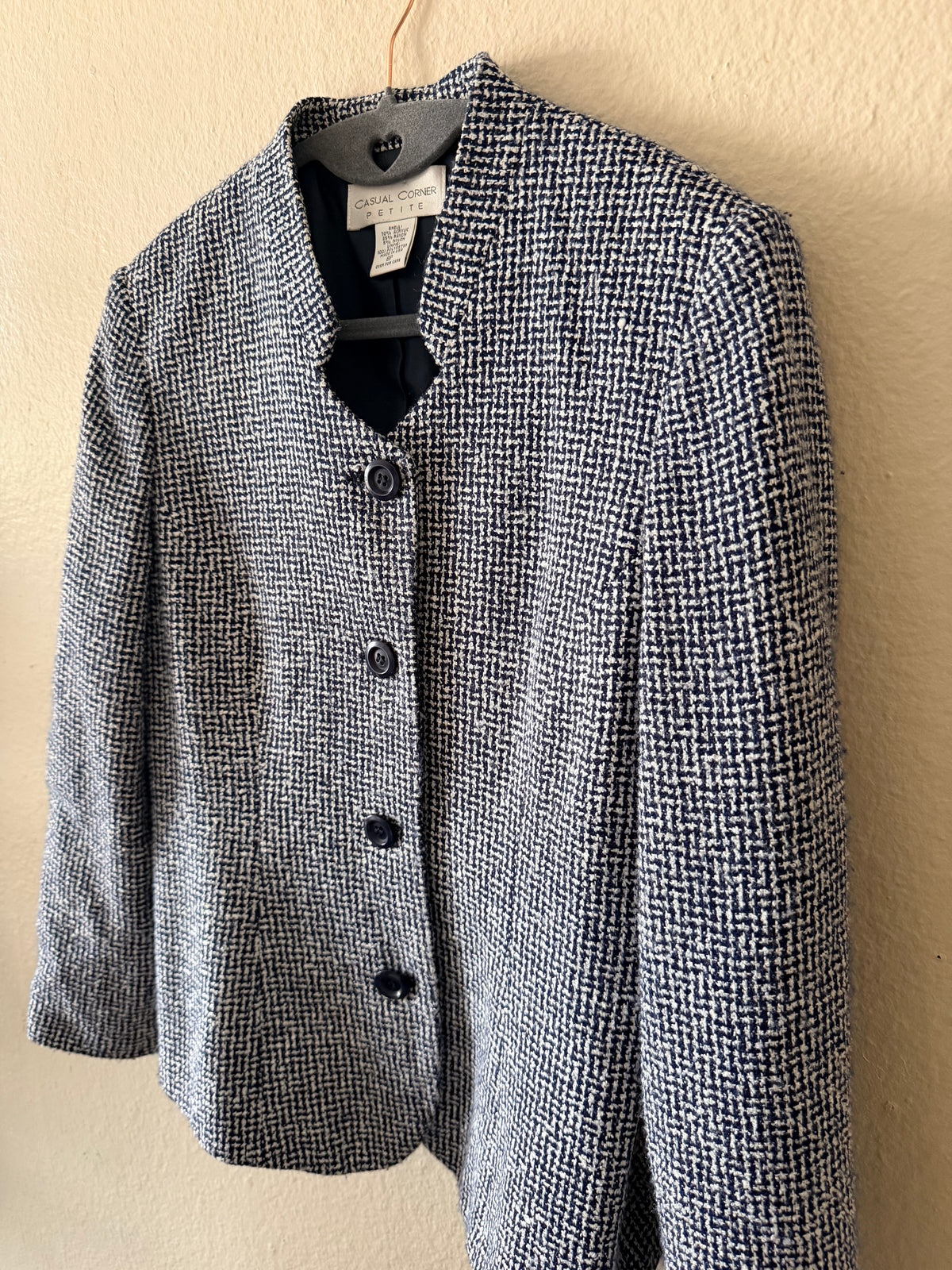 Vintage Navy + Cream Textured Jacket