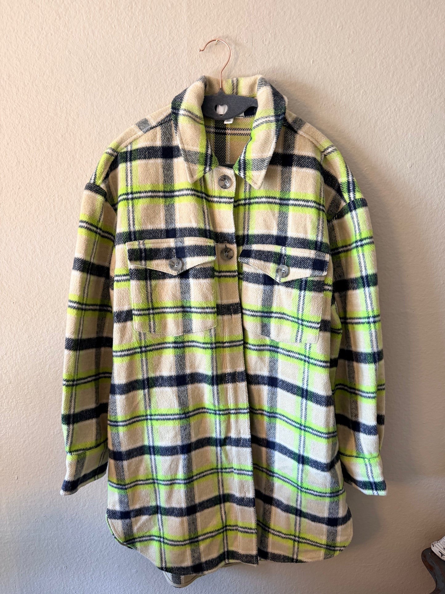 Lime Check Shirt Jacket