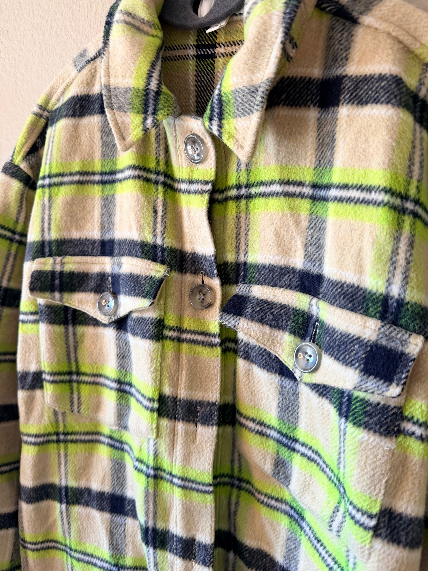 Lime Check Shirt Jacket