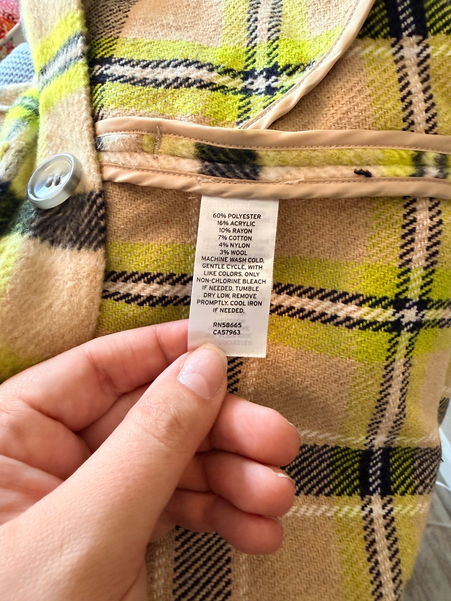 Lime Check Shirt Jacket